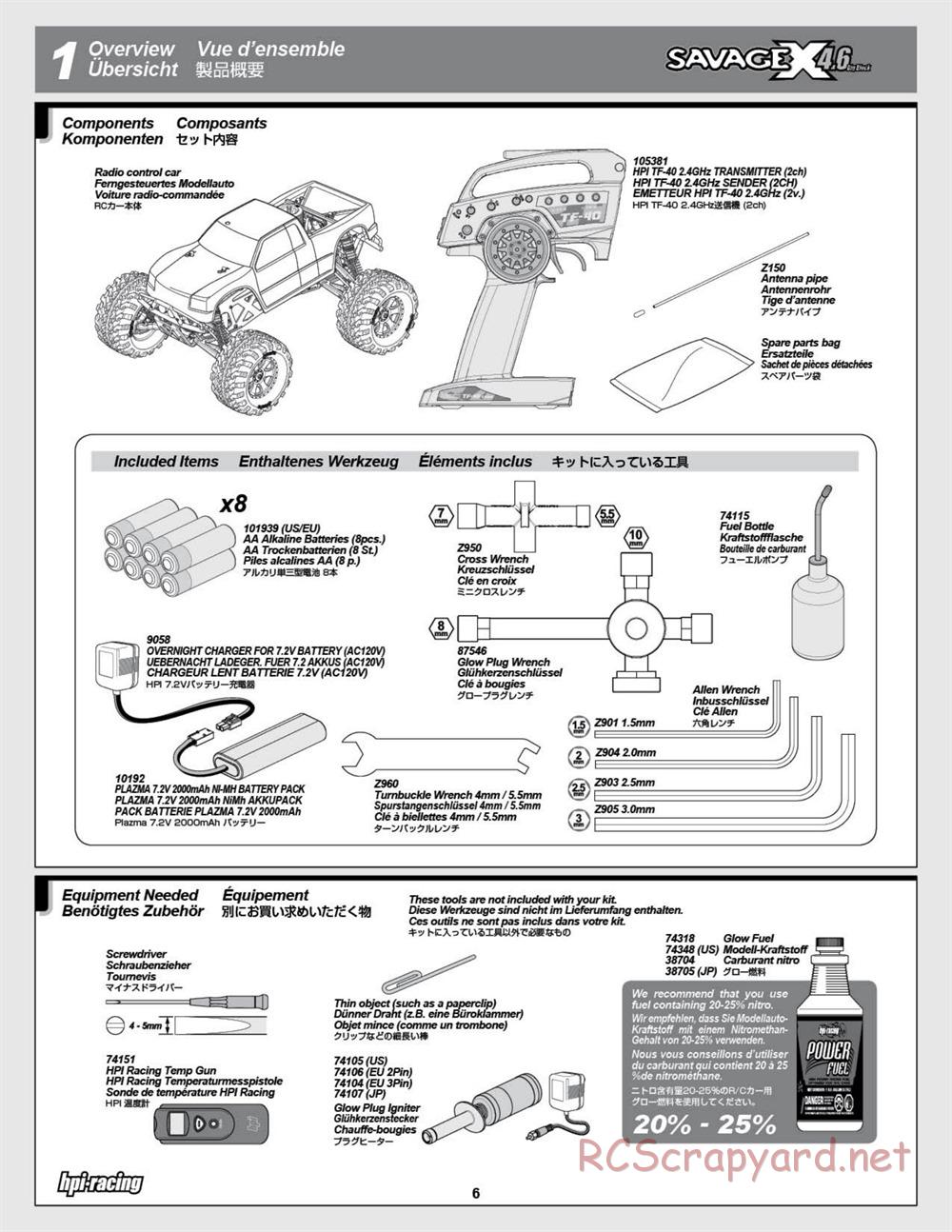 HPI - Savage X 4.6 - Manual - Page 6