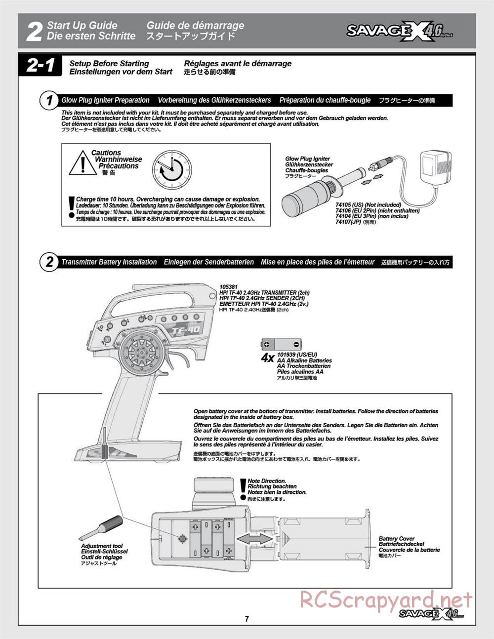 HPI - Savage X 4.6 - Manual - Page 7