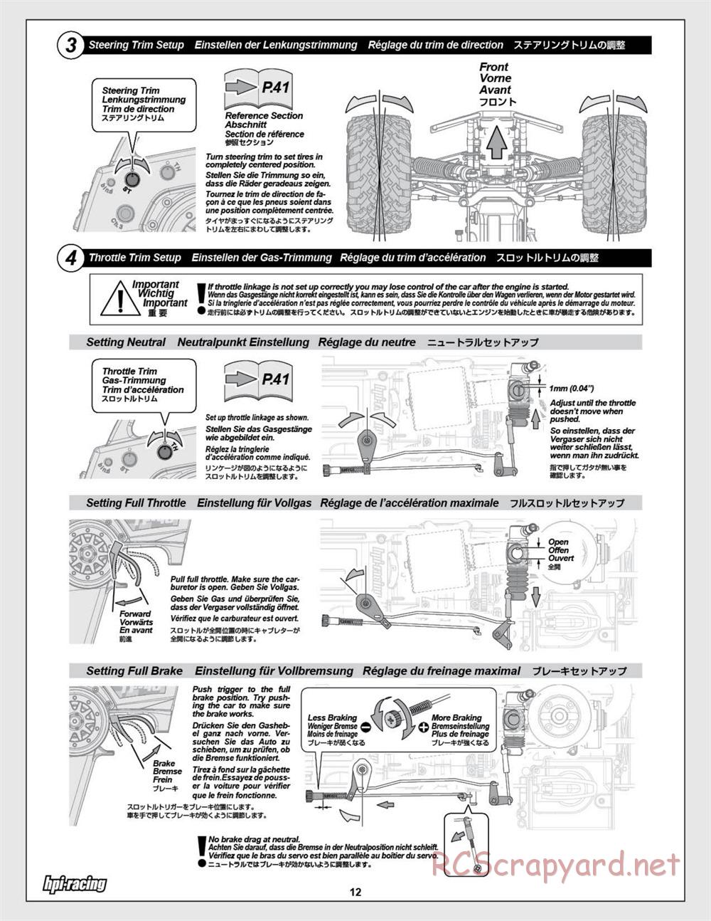 HPI - Savage X 4.6 - Manual - Page 12