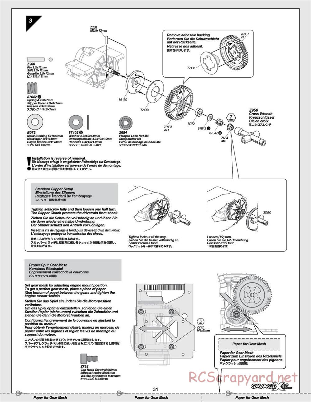 HPI - Savage X 4.6 - Manual - Page 31