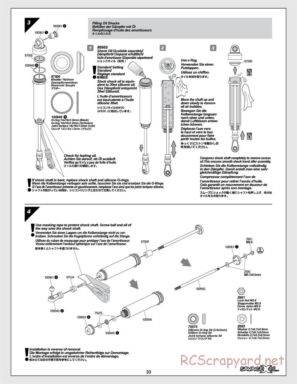 HPI - Savage X 4.6 - Manual - Page 33