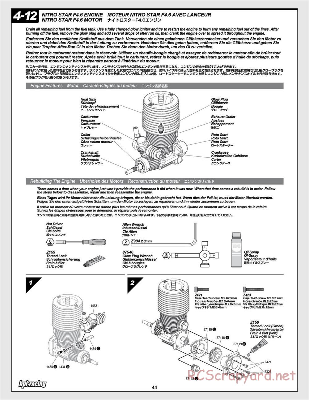 HPI - Savage X 4.6 - Manual - Page 44