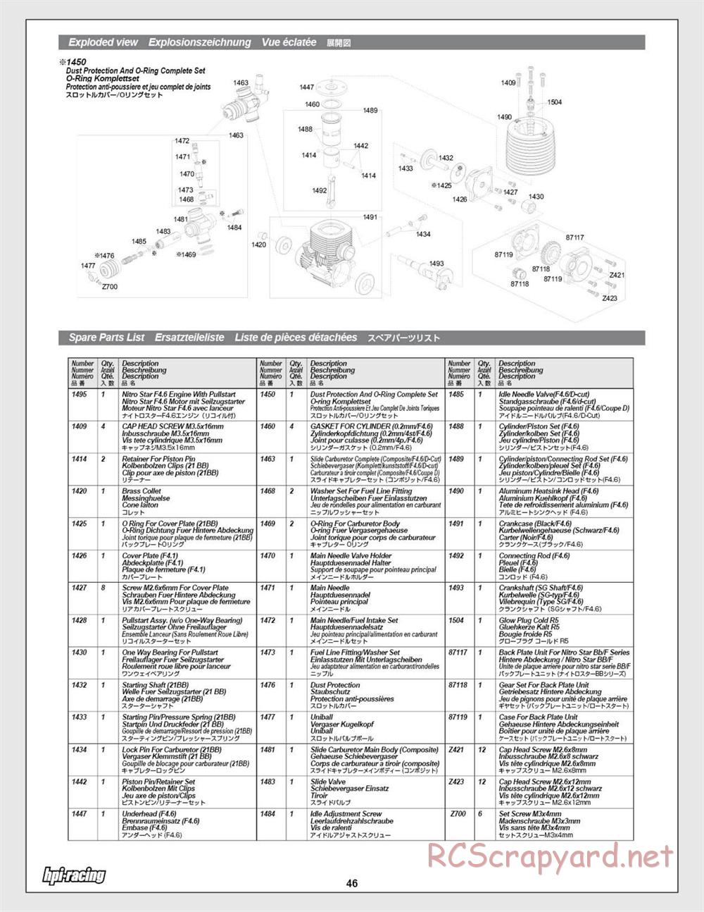 HPI - Savage X 4.6 - Manual - Page 46