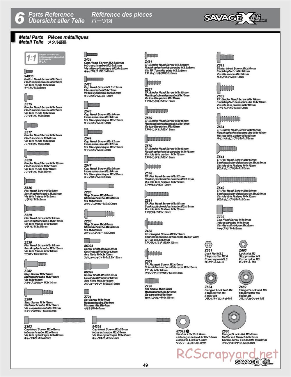 HPI - Savage X 4.6 - Manual - Page 49