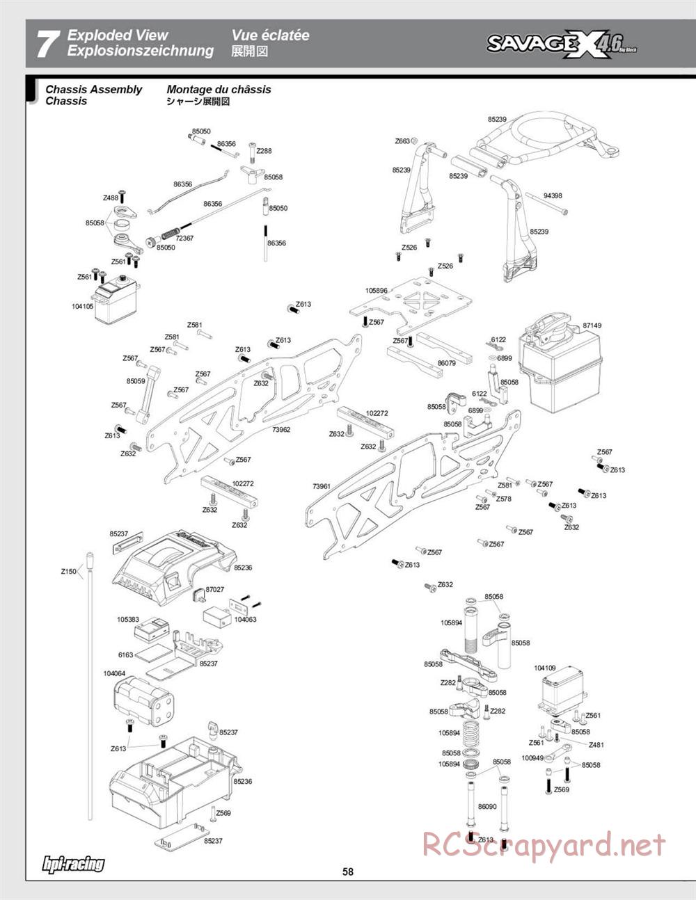 HPI - Savage X 4.6 - Exploded View - Page 58