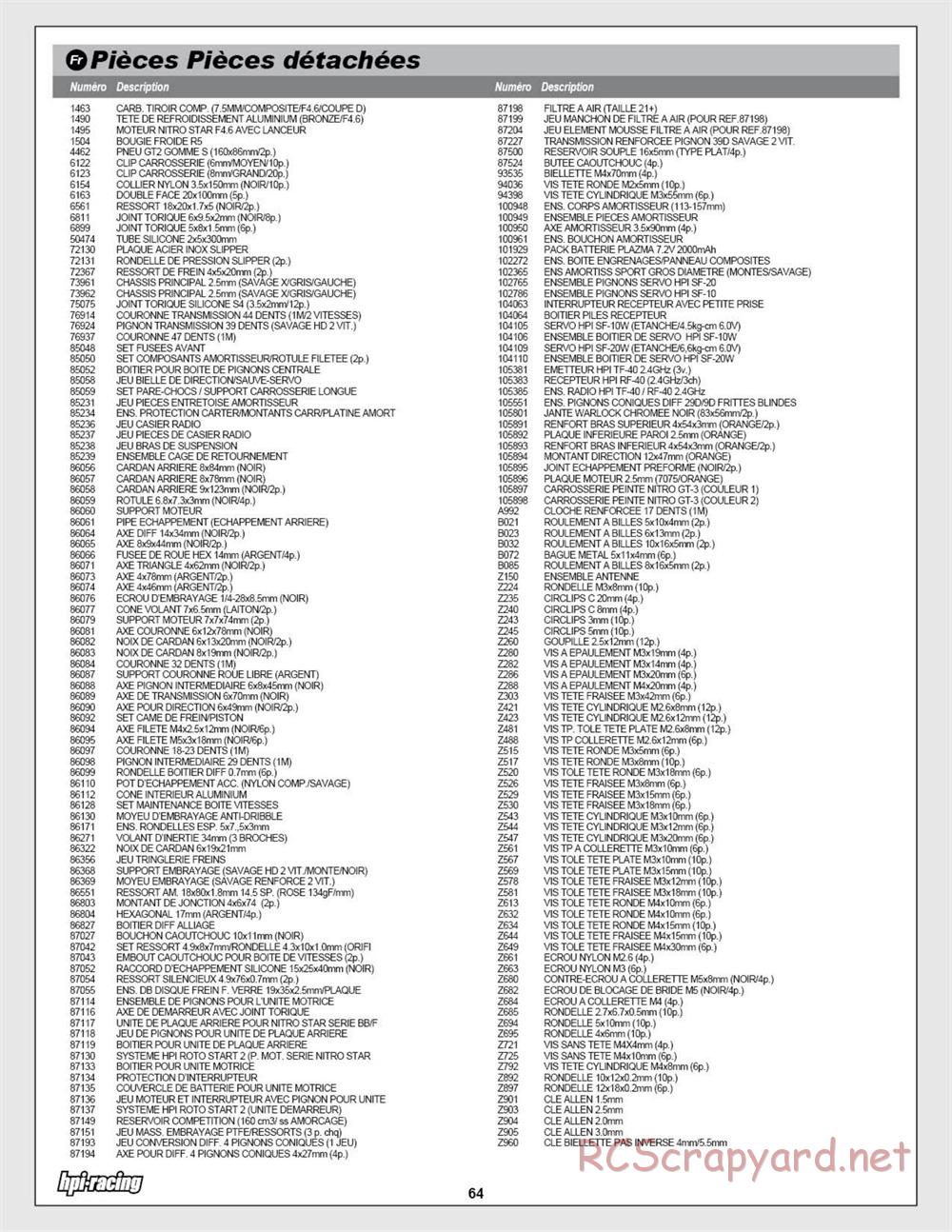 HPI - Savage X 4.6 - Manual - Page 64