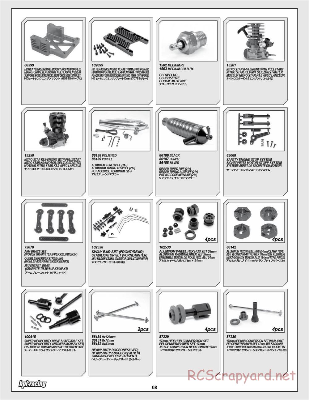 HPI - Savage X 4.6 - Manual - Page 68