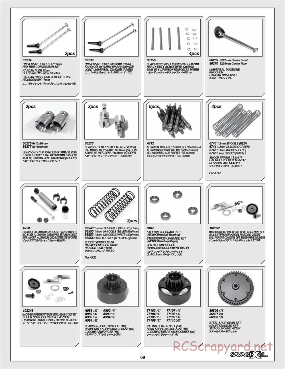 HPI - Savage X 4.6 - Manual - Page 69