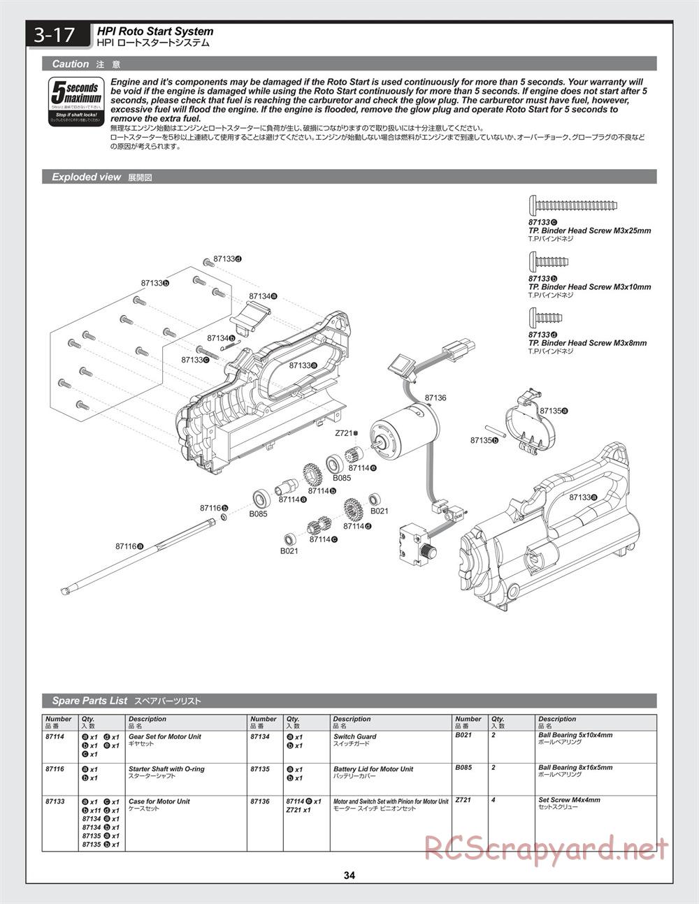 HPI - Savage-X 4.6 - Manual - Page 34