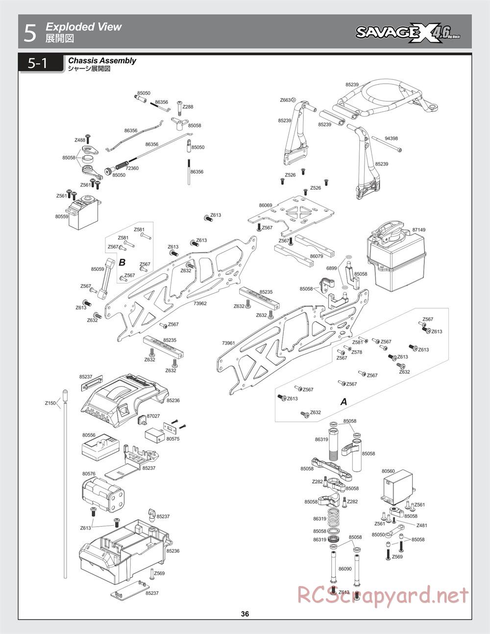 HPI - Savage-X 4.6 - Exploded View - Page 36