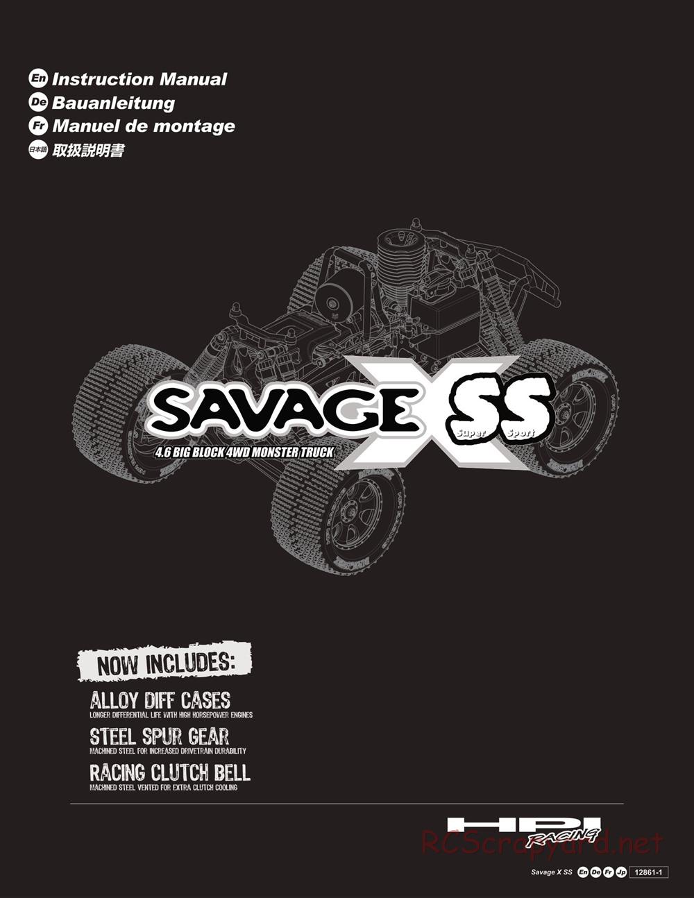 HPI - Savage-X SS - Manual - Page 1