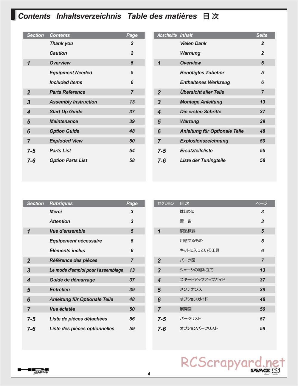 HPI - Savage-X SS - Manual - Page 4