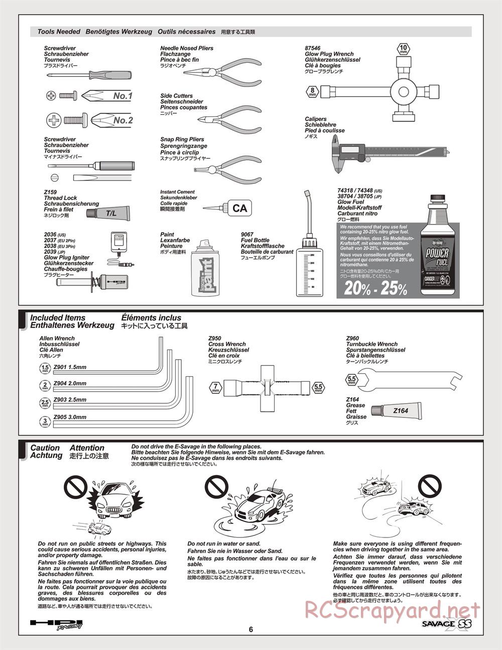 HPI - Savage-X SS - Manual - Page 6