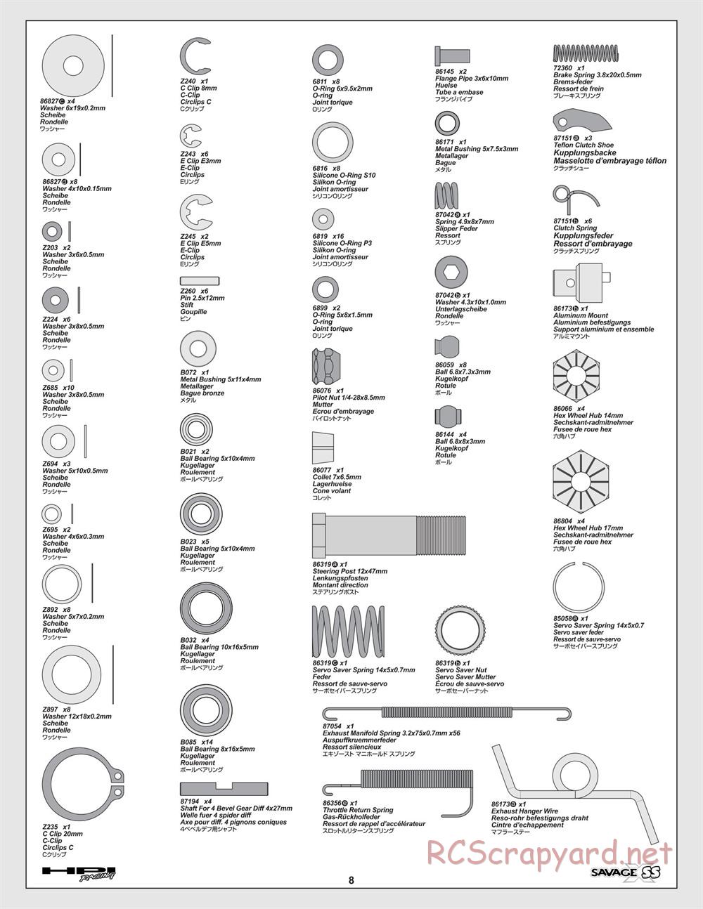 HPI - Savage-X SS - Manual - Page 8