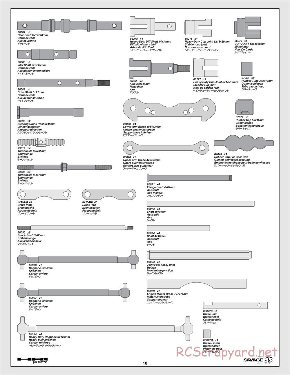 HPI - Savage-X SS - Manual - Page 10