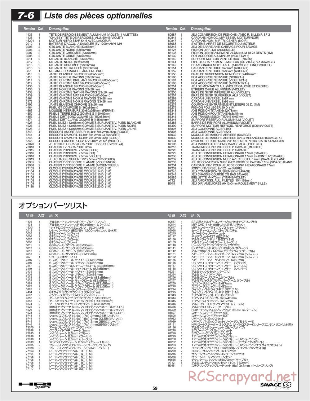 HPI - Savage-X SS - Manual - Page 59