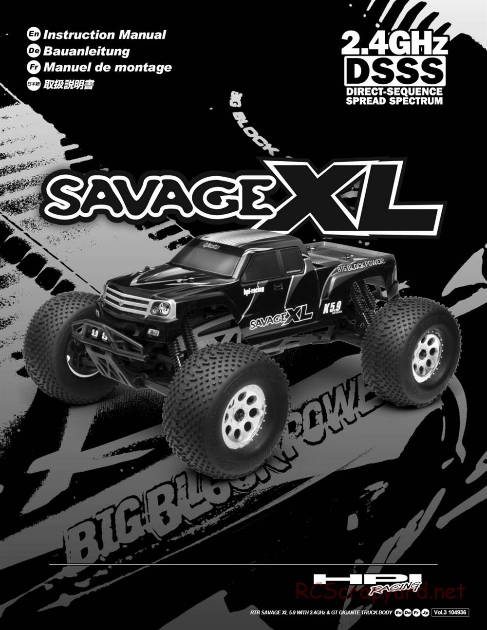HPI - Savage XL 5.9 - Manual - Page 1