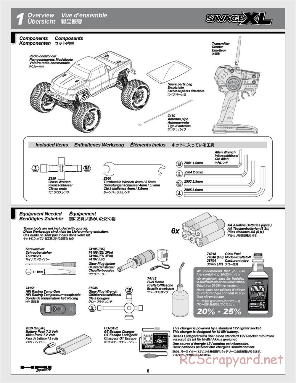 HPI - Savage XL 5.9 - Manual - Page 6