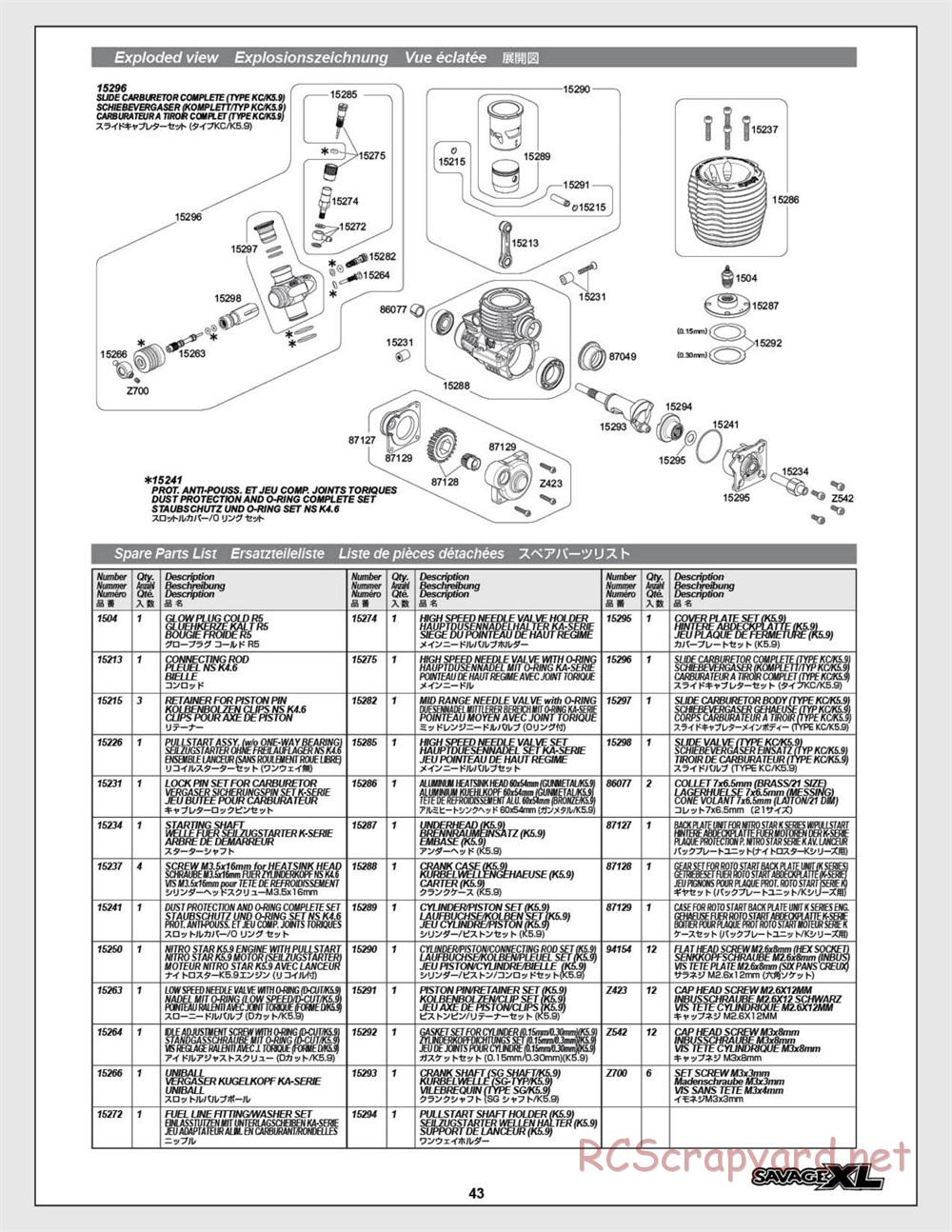 HPI - Savage XL 5.9 - Manual - Page 43