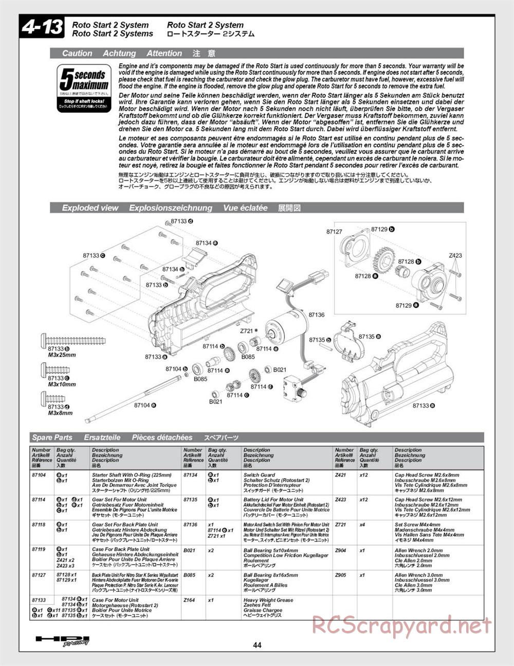 HPI - Savage XL 5.9 - Manual - Page 44
