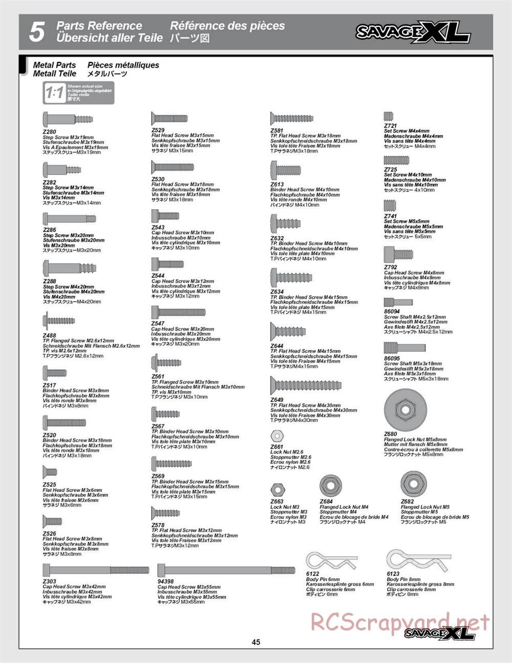 HPI - Savage XL 5.9 - Manual - Page 45