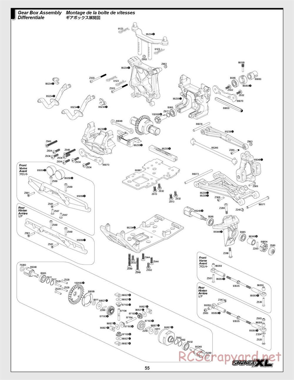 HPI - Savage XL 5.9 - Exploded View - Page 55