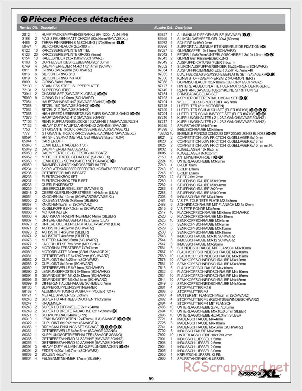 HPI - Savage XL 5.9 - Manual - Page 59