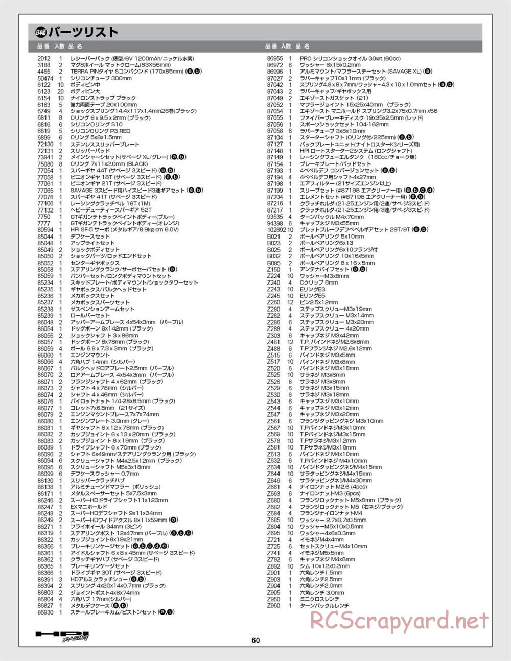 HPI - Savage XL 5.9 - Manual - Page 60