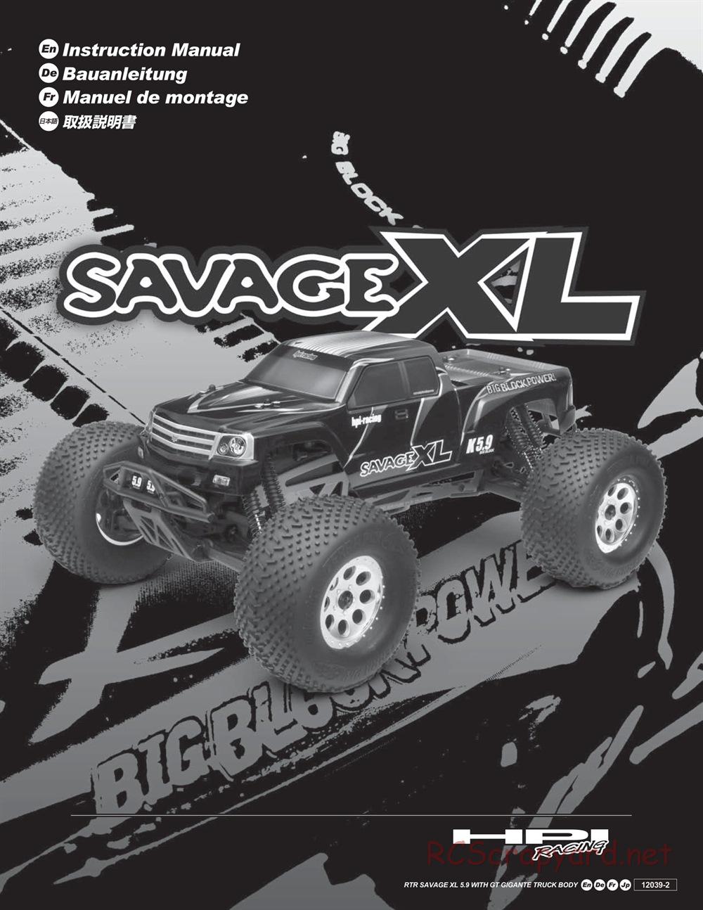 HPI - Savage XL 5.9 - Manual - Page 1