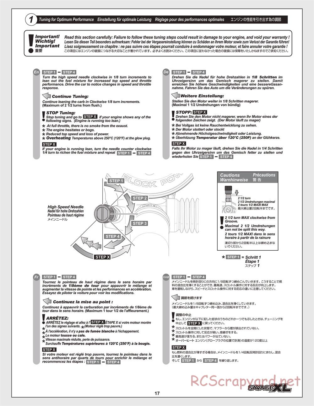 HPI - Savage XL 5.9 - Manual - Page 17