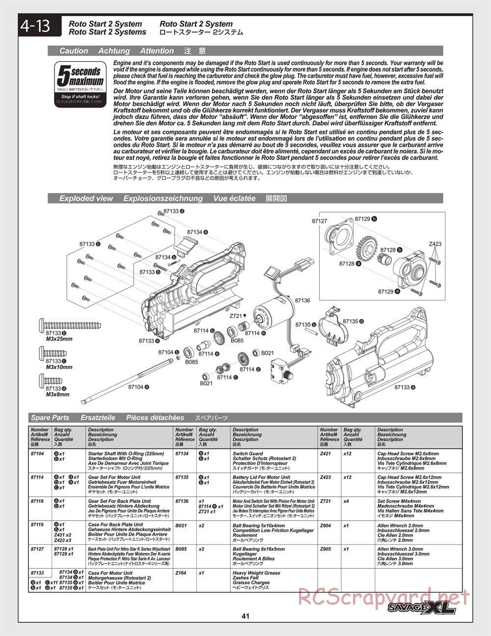 HPI - Savage XL 5.9 - Manual - Page 41