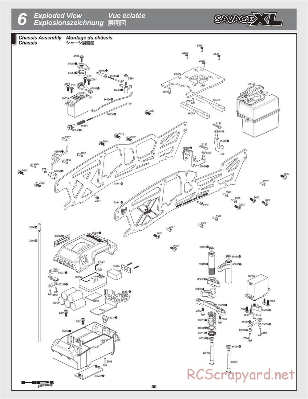 HPI - Savage XL 5.9 - Exploded View - Page 50