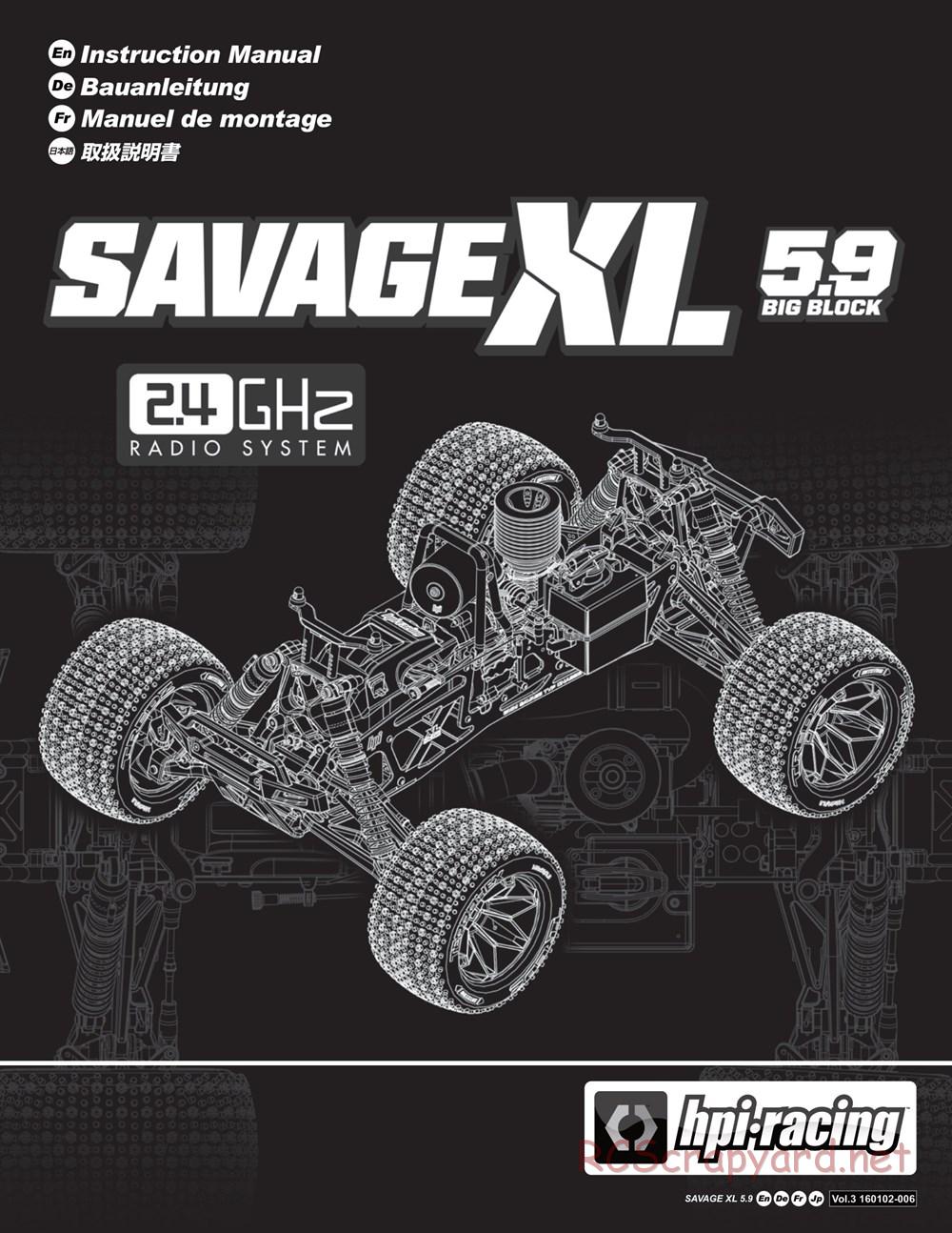 HPI - Savage XL 5.9 - Manual - Page 1