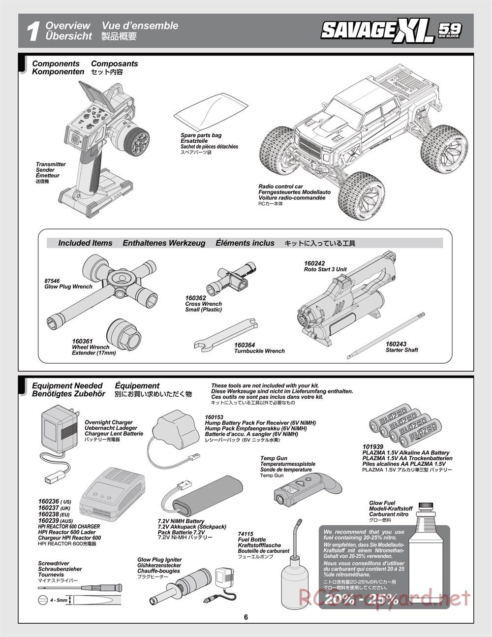 HPI - Savage XL 5.9 - Manual - Page 6