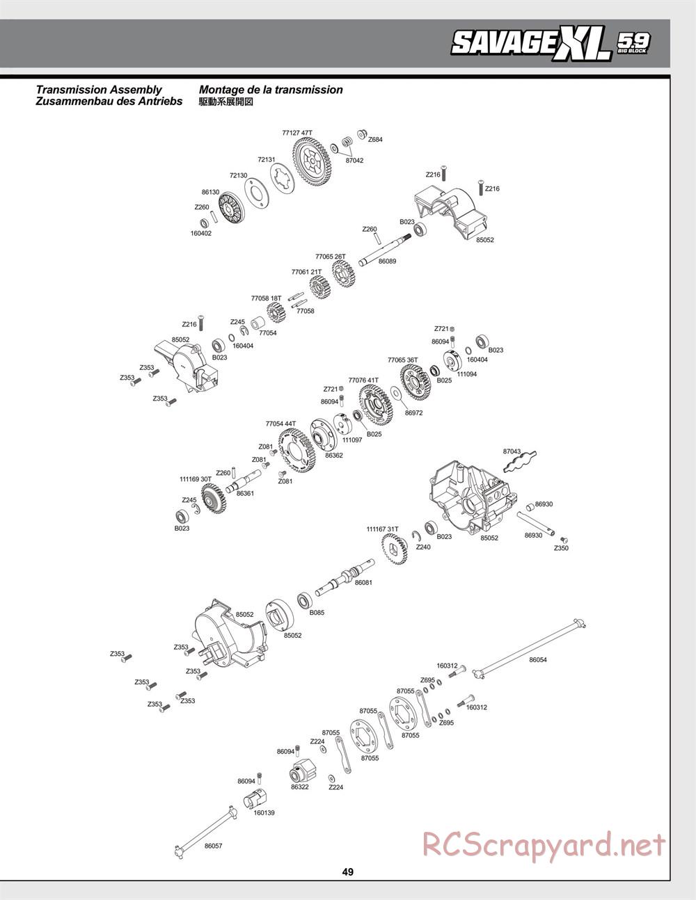 HPI - Savage XL 5.9 - Exploded View - Page 49