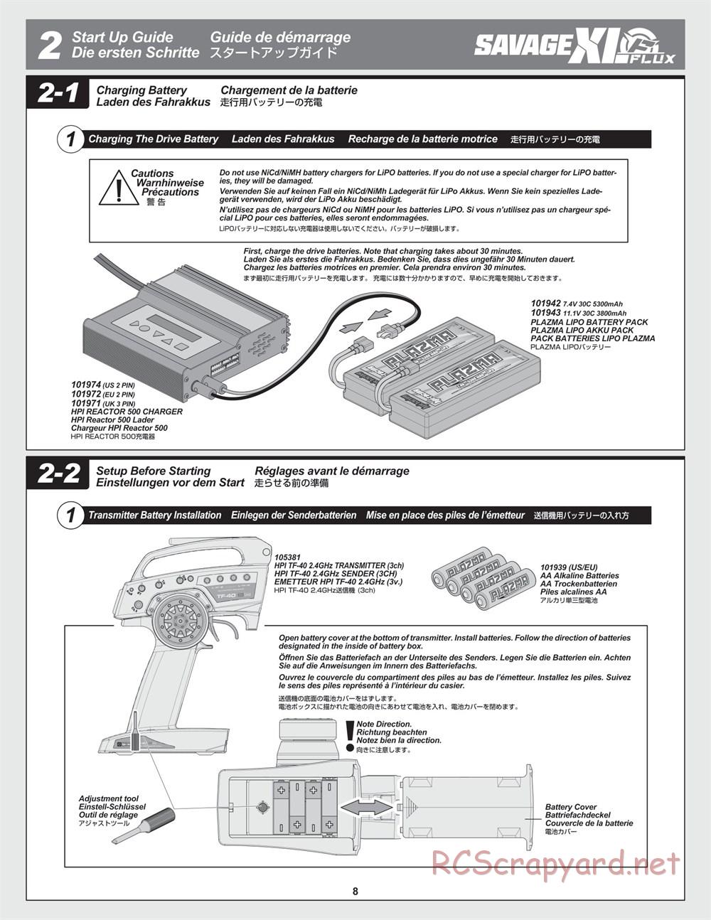 HPI - Savage XL Flux - Manual - Page 8