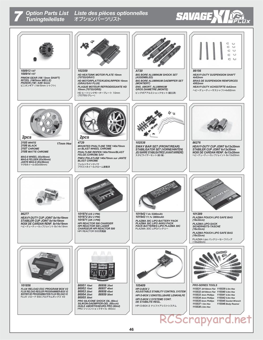 HPI - Savage XL Flux - Manual - Page 46