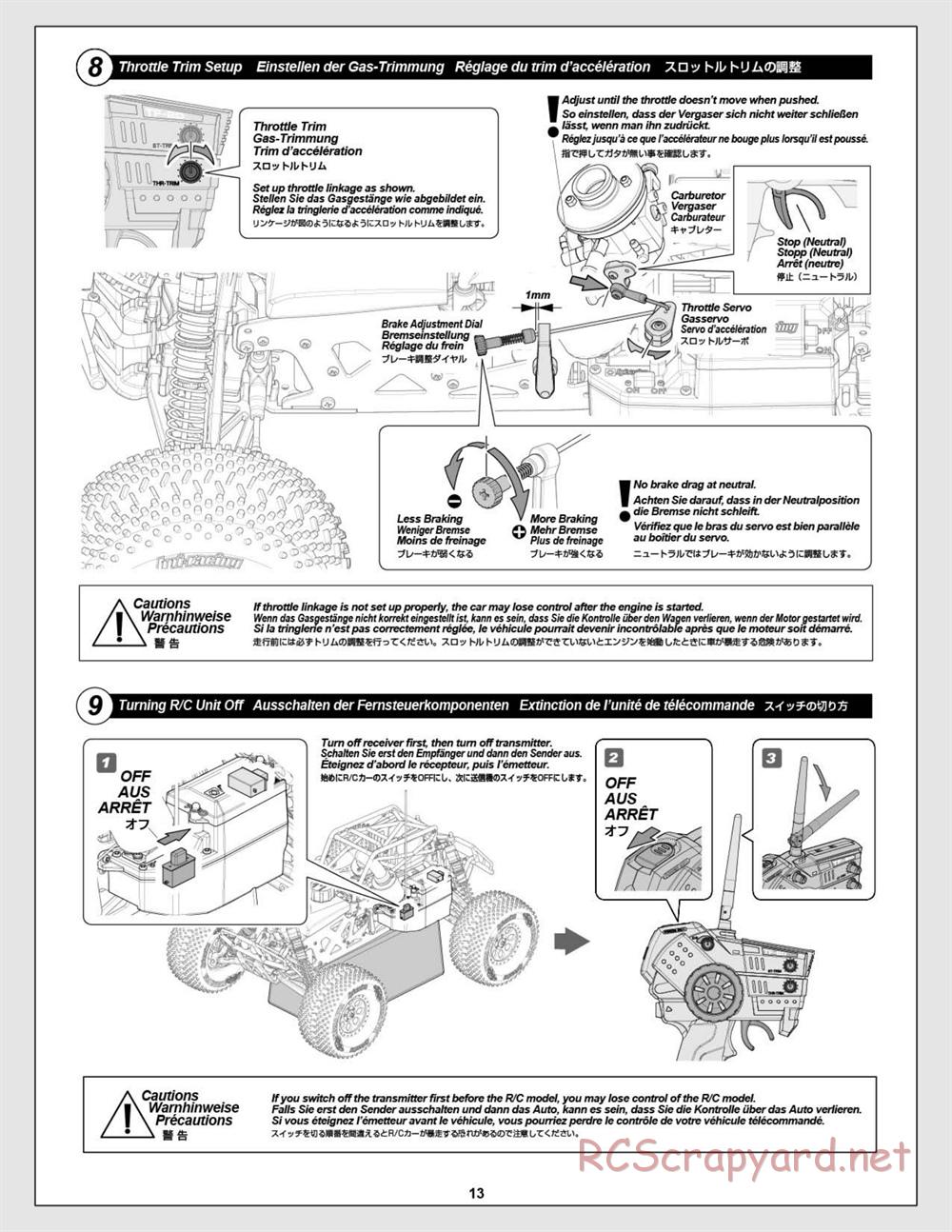 HPI - Savage XL Octane - Manual - Page 13