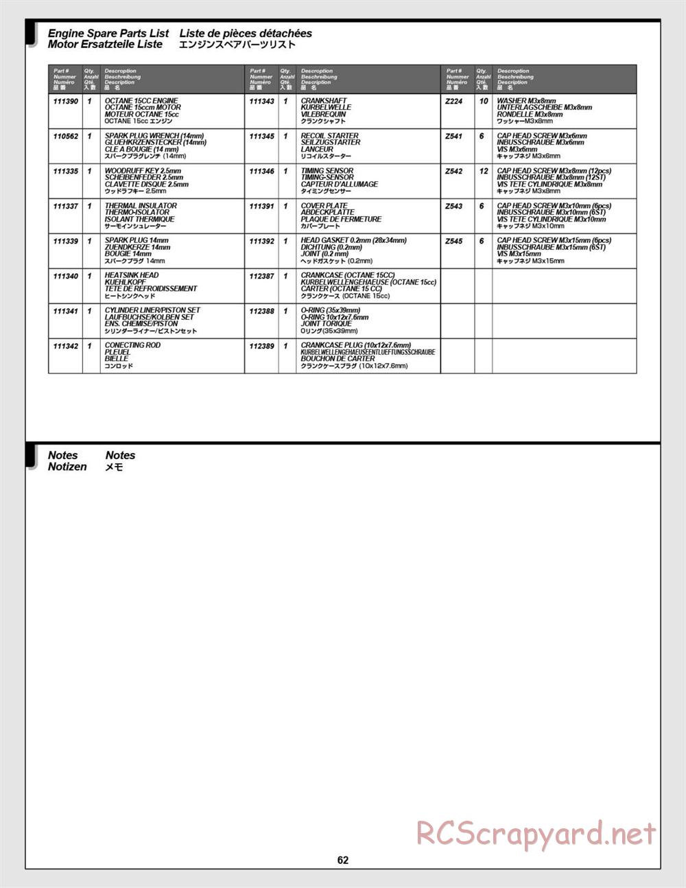 HPI - Savage XL Octane - Manual - Page 62