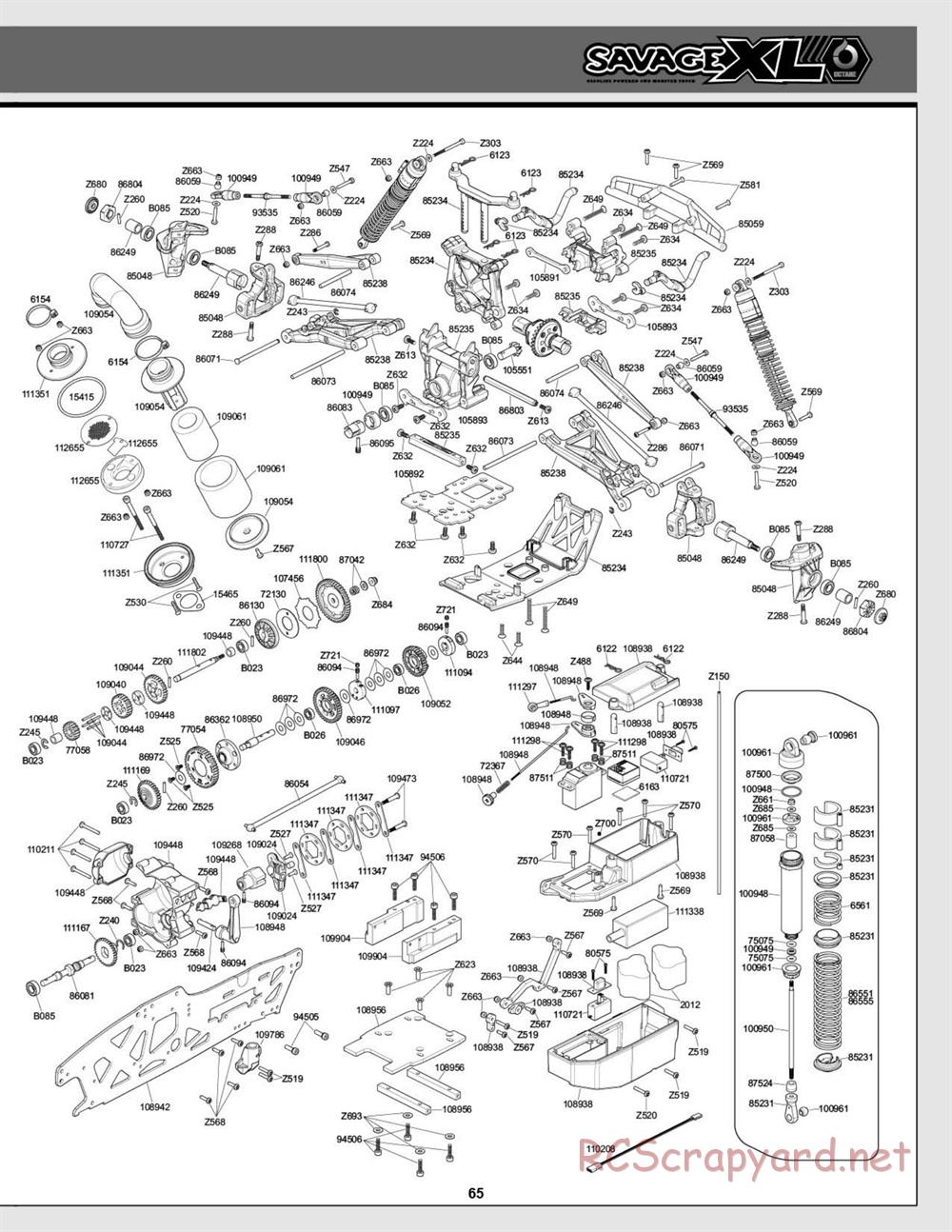 HPI - Savage XL Octane - Exploded View - Page 65