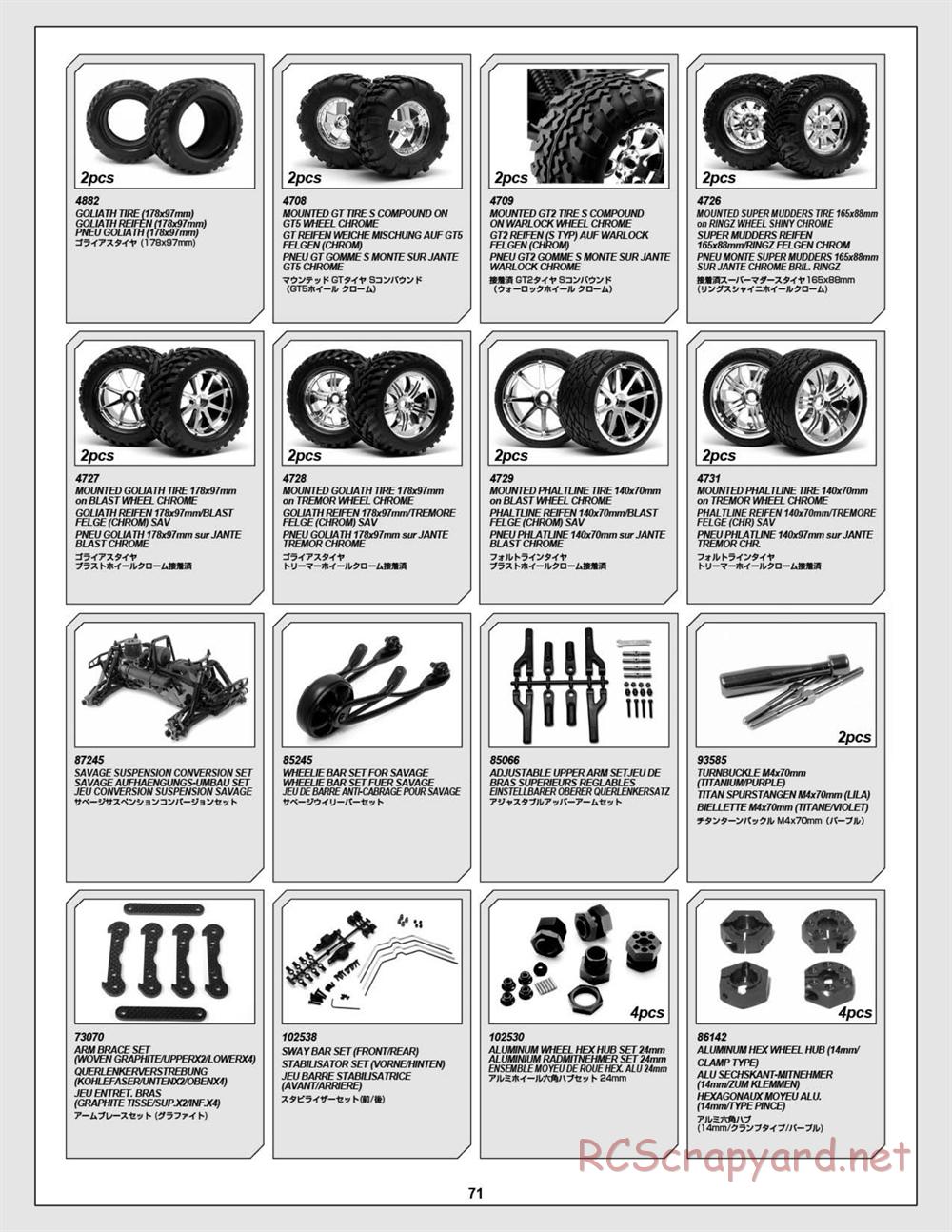 HPI - Savage XL Octane - Manual - Page 71