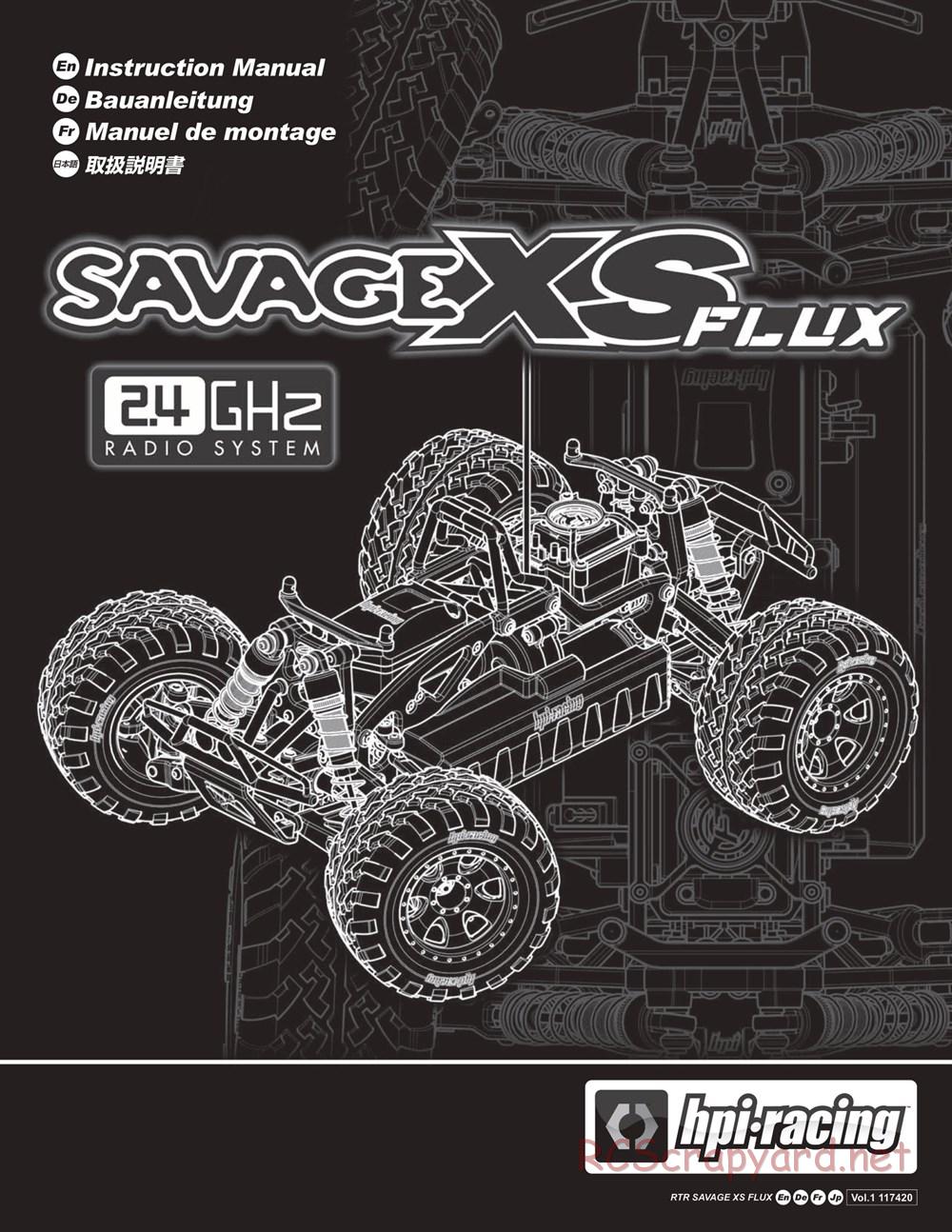 HPI - Savage XS Flux - Manual - Page 1