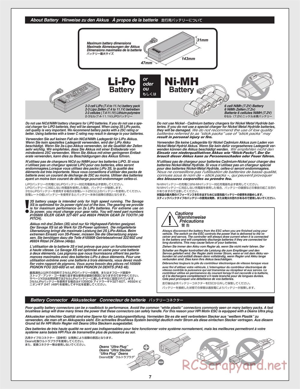 HPI - Savage XS Flux - Manual - Page 7