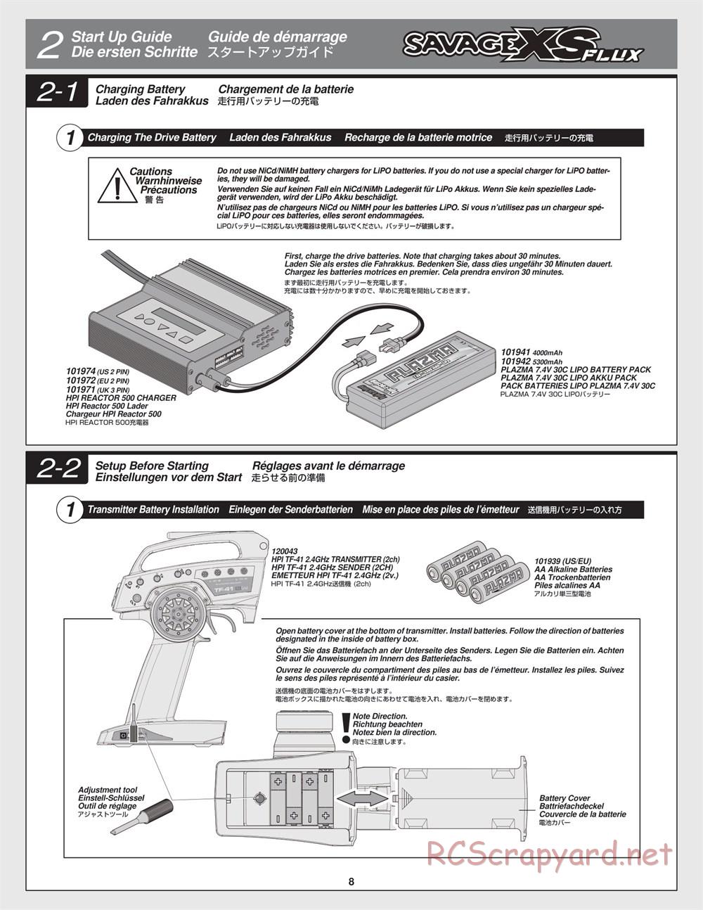 HPI - Savage XS Flux - Manual - Page 8