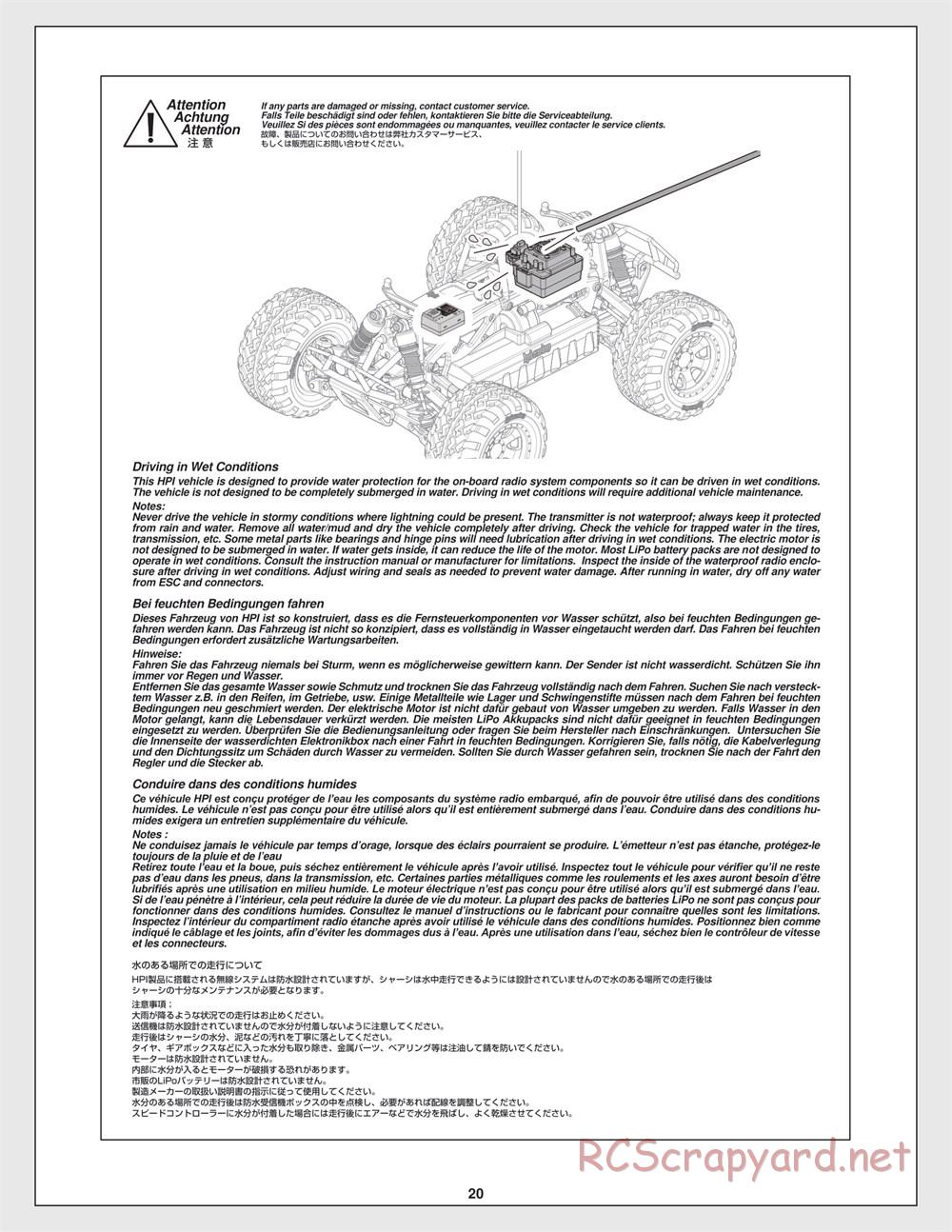 HPI - Savage XS Flux - Manual - Page 20