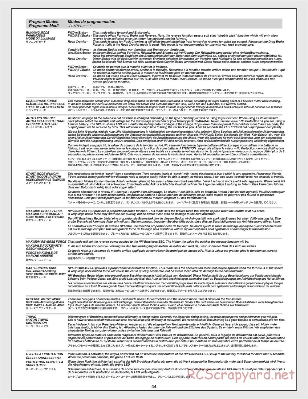 HPI - Savage XS Flux - Manual - Page 44