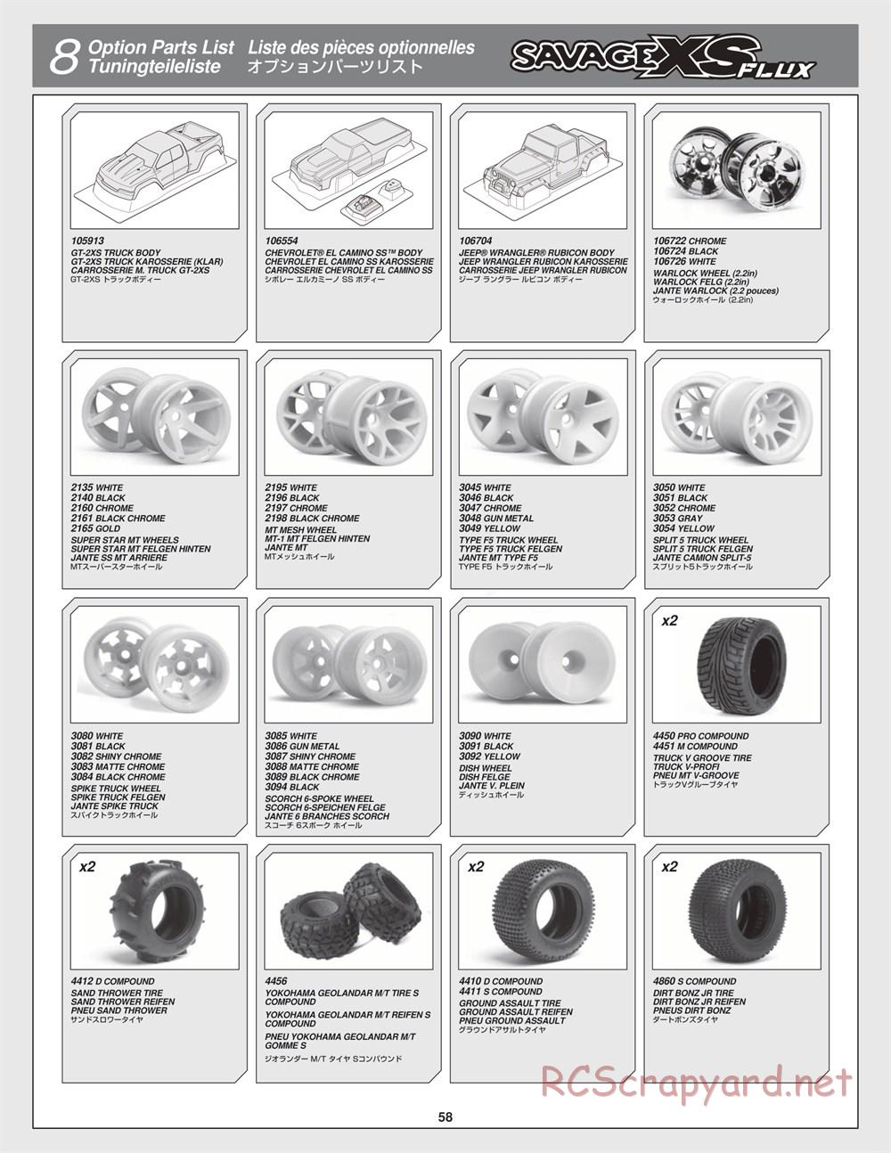 HPI - Savage XS Flux - Exploded View - Page 58