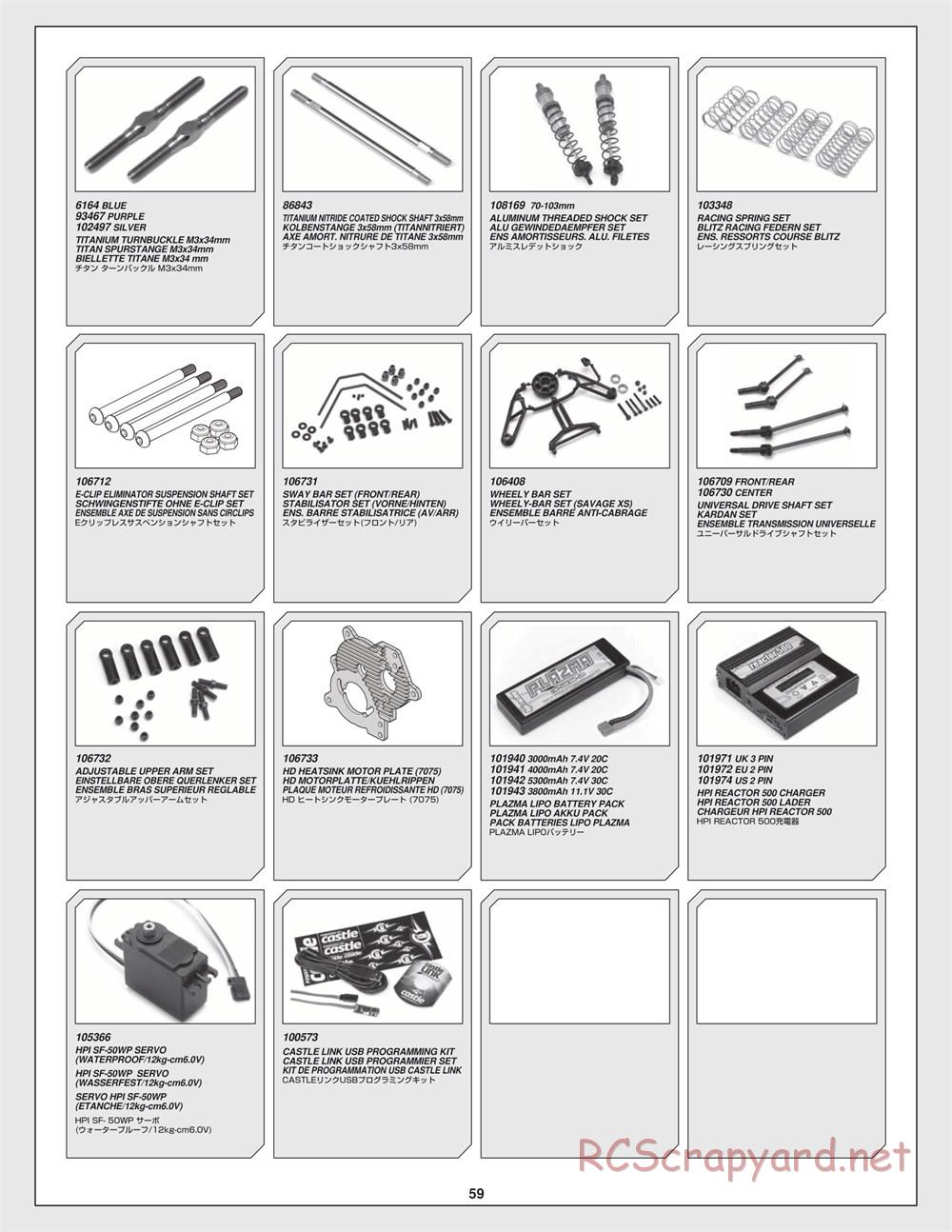 HPI - Savage XS Flux - Manual - Page 59