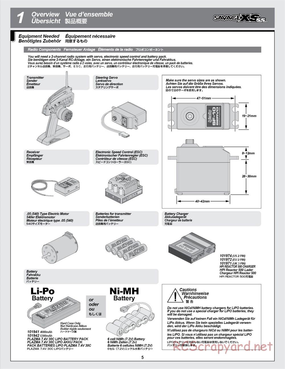 HPI - Savage XS SS - Manual - Page 5