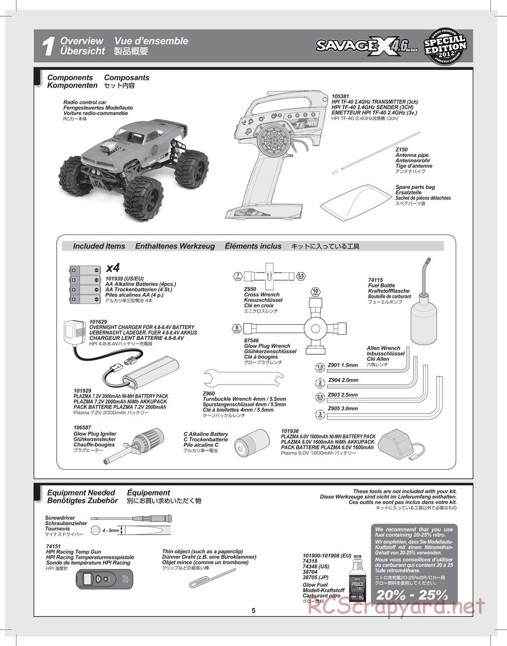 HPI - Savage X 4.6 Special Edition - Supplement - Page 5